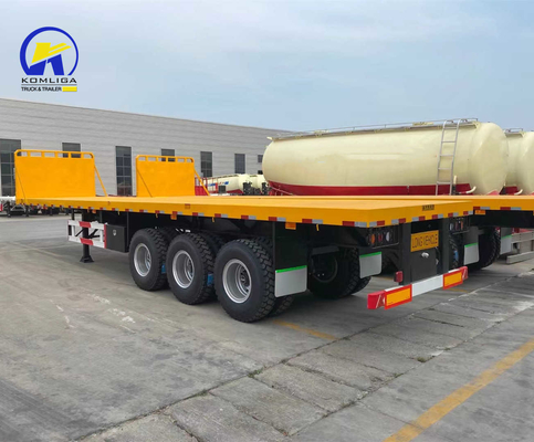 3 άξονες 25 τόνων Sinotruk Flatbed Semi-Trailer με κλειδαριά κοντέινερ Προσαρμοσμένο αίτημα