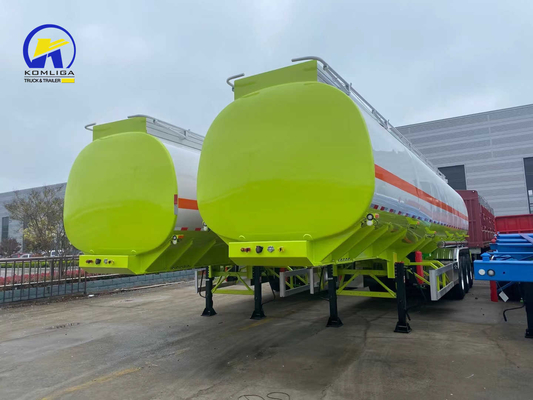 3 άξονες 42cbm Λευκό και πράσινο χρώμα Feul Tank Semi trailer με 12500*2500*1650mm Μέγεθος