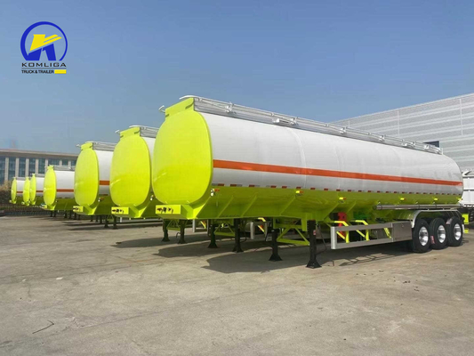 3 άξονες 42cbm Λευκό και πράσινο χρώμα Feul Tank Semi trailer με 12500*2500*1650mm Μέγεθος