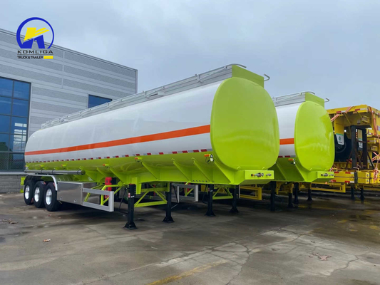 3 άξονες 42cbm Λευκό και πράσινο χρώμα Feul Tank Semi trailer με 12500*2500*1650mm Μέγεθος