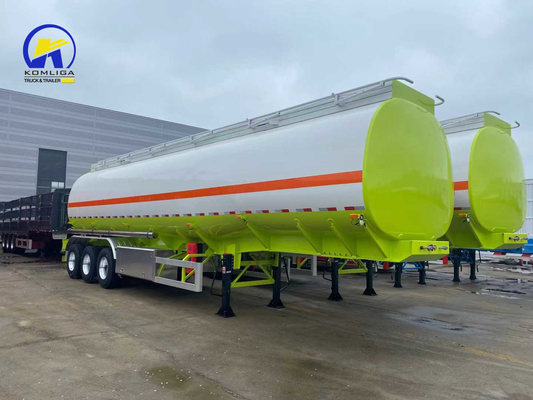 3 άξονες 42cbm Λευκό και πράσινο χρώμα Feul Tank Semi trailer με 12500*2500*1650mm Μέγεθος