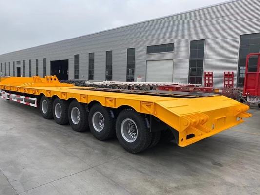 Προσαρμοσμένο 3 άξονα 4 άξονα Gooseneck Heavy Duty 5 100 τόνων Lowbed Lowboy Low Loader Trailer