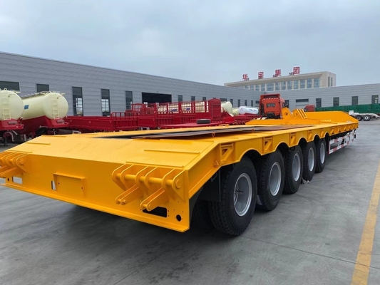 Προσαρμοσμένο 3 άξονα 4 άξονα Gooseneck Heavy Duty 5 100 τόνων Lowbed Lowboy Low Loader Trailer