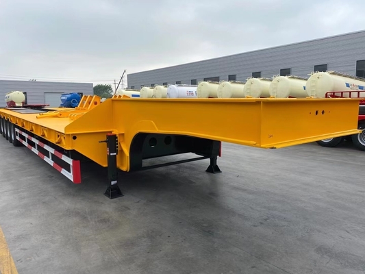 Προσαρμοσμένο 3 άξονα 4 άξονα Gooseneck Heavy Duty 5 100 τόνων Lowbed Lowboy Low Loader Trailer