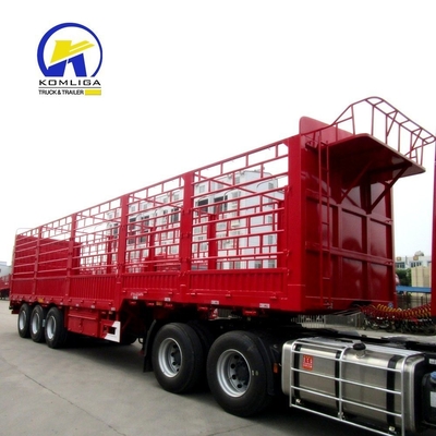 3 άξονες Flatbed Fence Cargo Truck Trailer για βαρύ φορτίο και χωρητικότητα φόρτωσης 30-100 τόνων