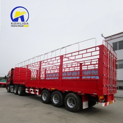3 άξονες Flatbed Fence Cargo Truck Trailer για βαρύ φορτίο και χωρητικότητα φόρτωσης 30-100 τόνων