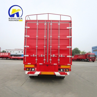 3 άξονες Flatbed Fence Cargo Truck Trailer για βαρύ φορτίο και χωρητικότητα φόρτωσης 30-100 τόνων