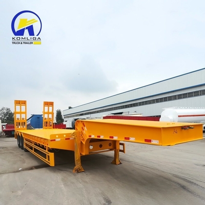 Κάτω ύψος κρεβάτι 40ft 60tons Lowboy ράμπες ρυμουλκούμενο με ABS αντιμπλοκάρισμα σύστημα πέδησης