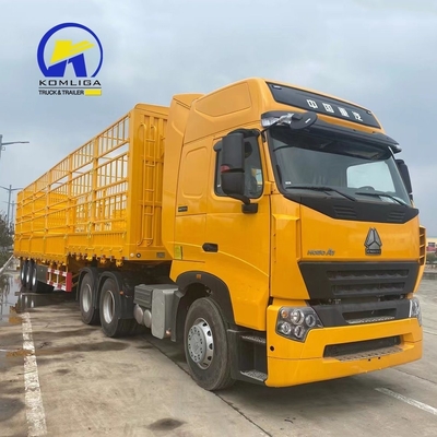 Τύπος Cross Arm 2017 2018 Sinotruck HOWO Flatbed Cargo Fence/Grid/Stake Semi-Truck Trailer