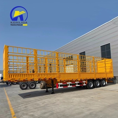 Τύπος Cross Arm 2017 2018 Sinotruck HOWO Flatbed Cargo Fence/Grid/Stake Semi-Truck Trailer