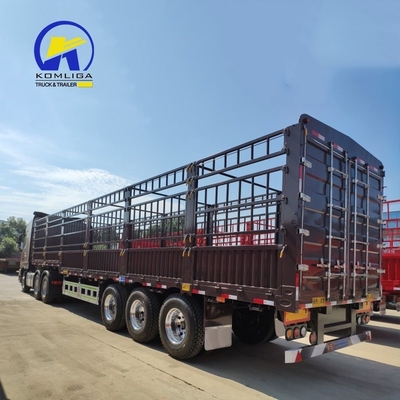 Τύπος Cross Arm 2017 2018 Sinotruck HOWO Flatbed Cargo Fence/Grid/Stake Semi-Truck Trailer