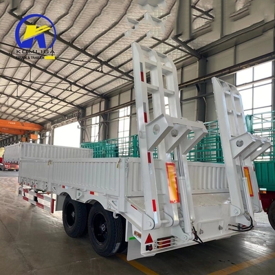 3 άξονα 60-τόνο Lowboy Truck Trailer με 7000-8000mm τροχοπέδη και 40-100 τόνων ωφέλιμο φορτίο