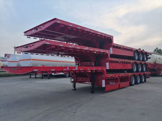 1820mm Lowbed Trailer για την Αφρική 3 άξονες 40FT Gooseneck 60 Ton Semi Trailer