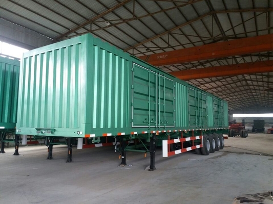 Συστήματα πέδησης ABS 3 άξονες 4 άξονες Box Type Semi Trailer με μετατρέψιμη πόρτα