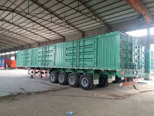 Συστήματα πέδησης ABS 3 άξονες 4 άξονες Box Type Semi Trailer με μετατρέψιμη πόρτα