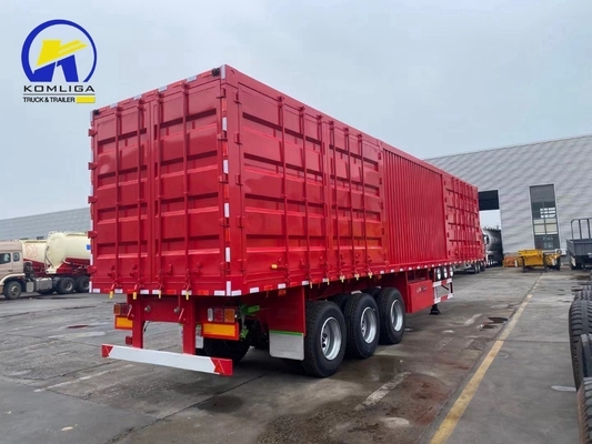 Συστήματα πέδησης ABS 3 άξονες 4 άξονες Box Type Semi Trailer με μετατρέψιμη πόρτα