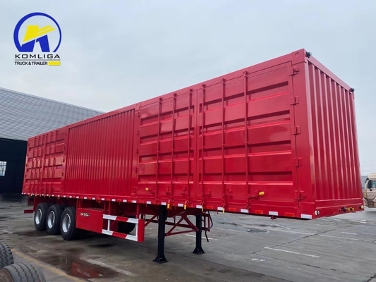 Συστήματα πέδησης ABS 3 άξονες 4 άξονες Box Type Semi Trailer με μετατρέψιμη πόρτα