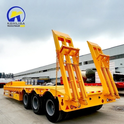 Φως LED 3 Άξονας Gooseneck Lowbed Semi Trailers με ράμπα Προσαρμοσμένη Προσαρμογή αίτησης