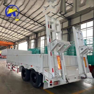 Φως LED 3 Άξονας Gooseneck Lowbed Semi Trailers με ράμπα Προσαρμοσμένη Προσαρμογή αίτησης