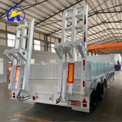 Φως LED 3 Άξονας Gooseneck Lowbed Semi Trailers με ράμπα Προσαρμοσμένη Προσαρμογή αίτησης