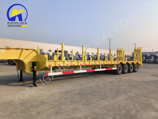 60 80 100 τόνων Lowboy Semi Trailer με 7000-8000 mm τροχοπέδη και 15/80/22.5 ελαστικά