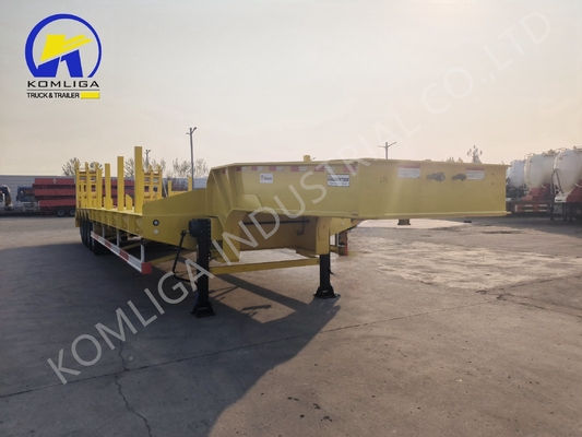 60 80 100 τόνων Lowboy Semi Trailer με 7000-8000 mm τροχοπέδη και 15/80/22.5 ελαστικά