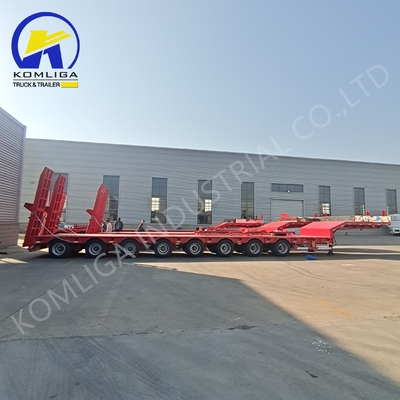 80T χωρητικότητα φορτίου Πολυάξονα Lowbed Low Boy Truck Semi Trailer για τις απαιτήσεις των πελατών