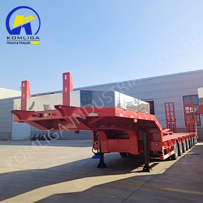 80T χωρητικότητα φορτίου Πολυάξονα Lowbed Low Boy Truck Semi Trailer για τις απαιτήσεις των πελατών