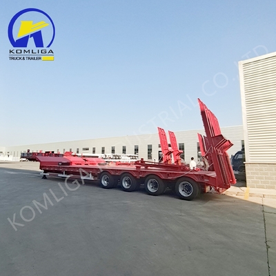 80T χωρητικότητα φορτίου Πολυάξονα Lowbed Low Boy Truck Semi Trailer για τις απαιτήσεις των πελατών