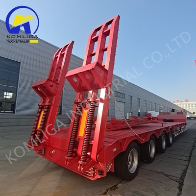 80T χωρητικότητα φορτίου Πολυάξονα Lowbed Low Boy Truck Semi Trailer για τις απαιτήσεις των πελατών