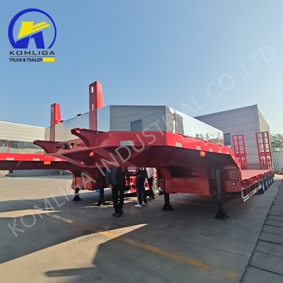 1100r20 3/4/5/6/7/8 Άξονας χαμηλό κρεβάτι Lowboy Αποσυναρμολόγητο φορτηγό Gooseneck Lowbed Semi-Trailer