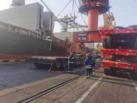 Γογγώνα βαρύ φορτίο 3 άξονες 50 τόνους 60 τόνους Κοντέινερ Τρακτέρ χαμηλό κρεβάτι ρυμουλκούμενο με υλικά