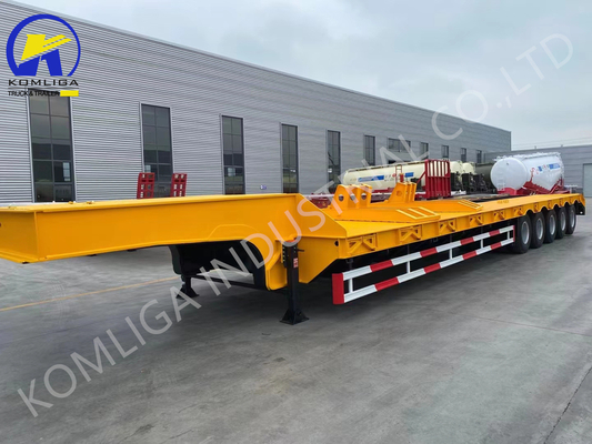 7000-8000mm Βάση τροχών Προσαρμόσιμο 5/6/7/8 Άξονες Low Boy Trailers Lowbed Semi Trailer