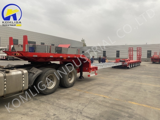 7000-8000mm Βάση τροχών Προσαρμόσιμο 5/6/7/8 Άξονες Low Boy Trailers Lowbed Semi Trailer