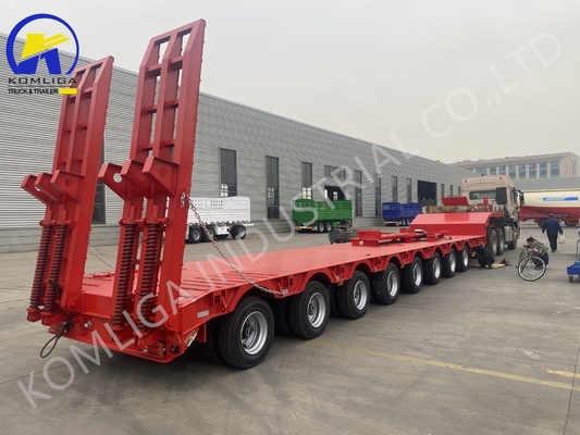 7000-8000mm Βάση τροχών Προσαρμόσιμο 5/6/7/8 Άξονες Low Boy Trailers Lowbed Semi Trailer