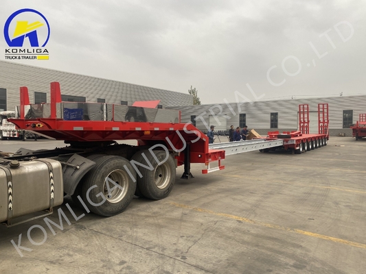 7000-8000mm Βάση τροχών Προσαρμόσιμο 5/6/7/8 Άξονες Low Boy Trailers Lowbed Semi Trailer