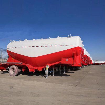 Σχήμα V 50ton 40cbm ξηράς ισχύος χρησιμοποιείται χύδης τσιμέντο ρυμουλκούμενο με εφεδρικό φορτηγό ελαστικών 2 κομμάτια