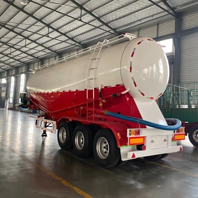 Σχήμα V 50ton 40cbm ξηράς ισχύος χρησιμοποιείται χύδης τσιμέντο ρυμουλκούμενο με εφεδρικό φορτηγό ελαστικών 2 κομμάτια