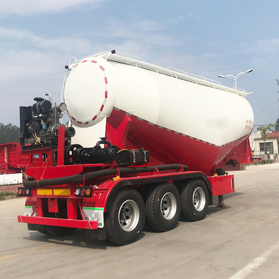 Σχήμα V 50ton 40cbm ξηράς ισχύος χρησιμοποιείται χύδης τσιμέντο ρυμουλκούμενο με εφεδρικό φορτηγό ελαστικών 2 κομμάτια