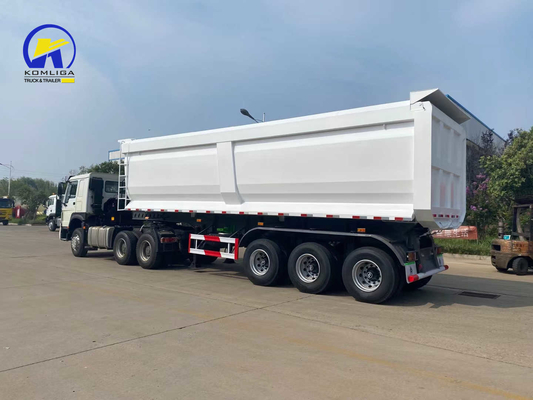 9.00-22.5/8.00-20/8.5-20China Rim Heavy Dump Semi Trailer με συσκευή ανύψωσης μπροστά