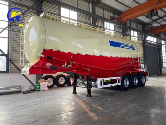 Σχεδιασμός 3 Άξονας 30/35/40/45cbm Bulk Cement Semi Trailer με Jost δύο ταχυτήτων τροχιά προσγείωσης