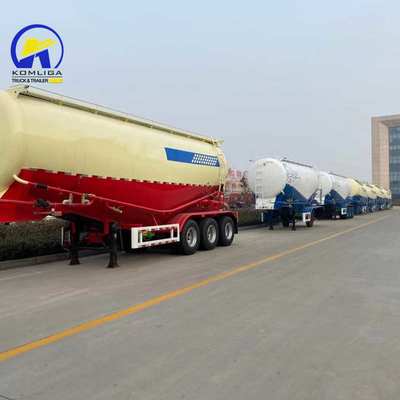 Σχεδιασμός 3 Άξονας 30/35/40/45cbm Bulk Cement Semi Trailer με Jost δύο ταχυτήτων τροχιά προσγείωσης