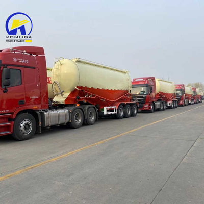 Σχεδιασμός 3 Άξονας 30/35/40/45cbm Bulk Cement Semi Trailer με Jost δύο ταχυτήτων τροχιά προσγείωσης