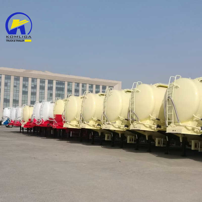 Σχεδιασμός 3 Άξονας 30/35/40/45cbm Bulk Cement Semi Trailer με Jost δύο ταχυτήτων τροχιά προσγείωσης