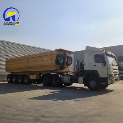 4άξονα U σχήμα υδραυλικού κυλίνδρου Dump Semi Trailer με Jost 2,0 ή 3,5 ίντσες King Pin