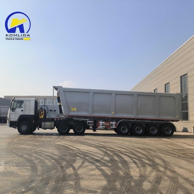 4άξονα U σχήμα υδραυλικού κυλίνδρου Dump Semi Trailer με Jost 2,0 ή 3,5 ίντσες King Pin
