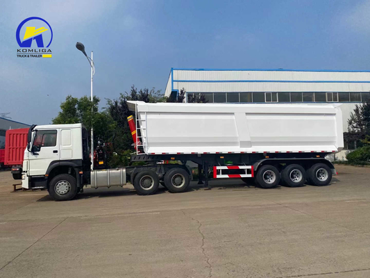 Sinotruk Λευκό 3άξονα U σχήμα ντάμπ ρυμουλκούμενο Tipper ημιρυμουλκούμενο με Wabco σύστημα πέδησης